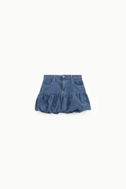 Gonna corta in denim a palloncino