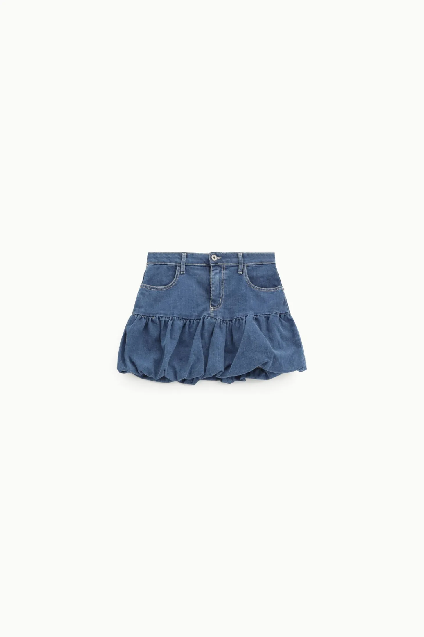 Gonna corta in denim a palloncino