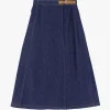 Gonna lunga di jeans con cinturino