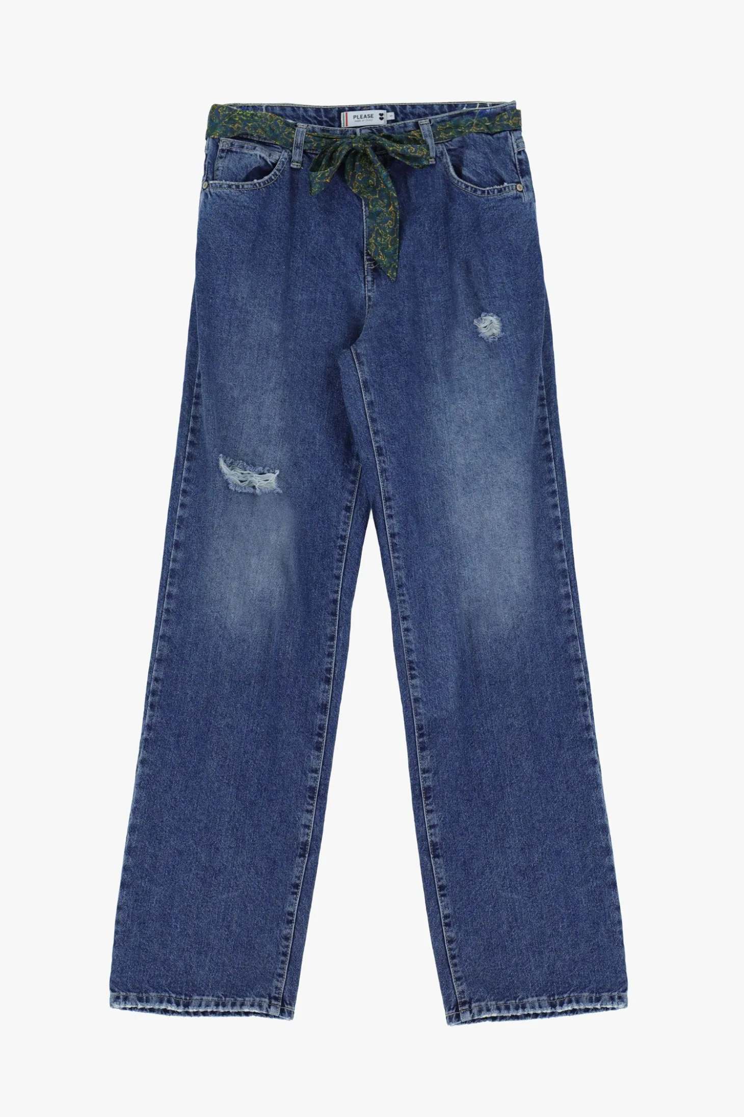 Jeans a gamba ampia con cintura