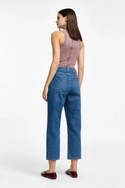 Jeans a gamba dritta vita alta