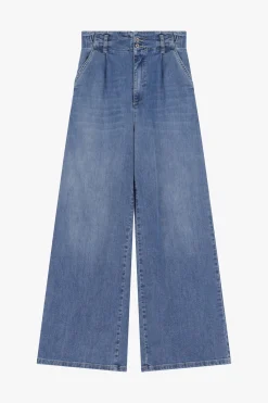 Jeans a gamba larga con vita alta