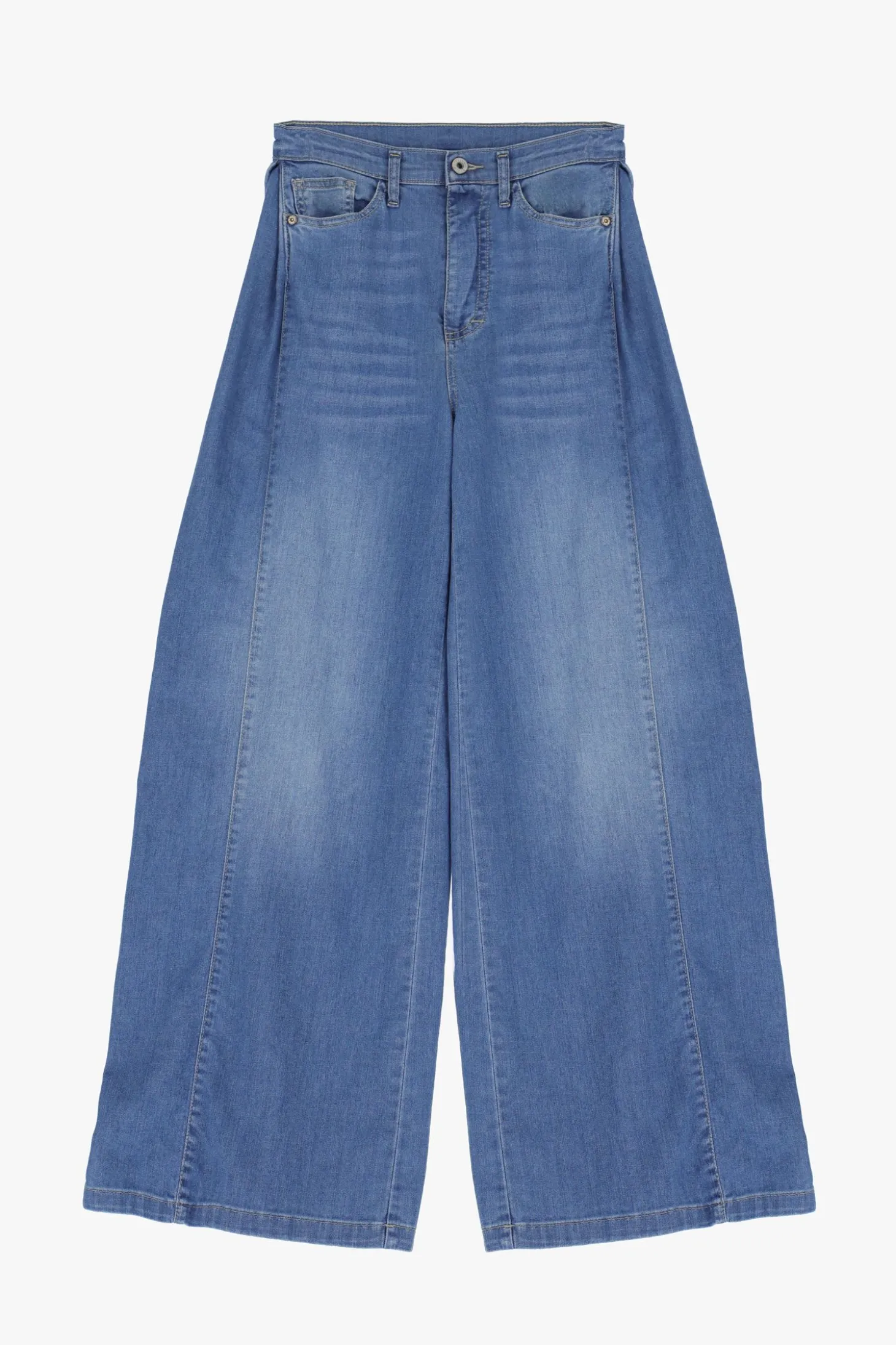 Jeans a gamba larga con vita media