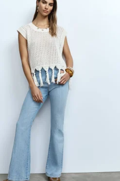 Jeans a zampa vita media