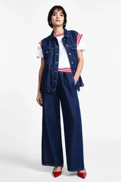 Jeans con banda sportiva in vita