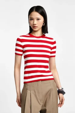 Maglia a righe maniche corte
