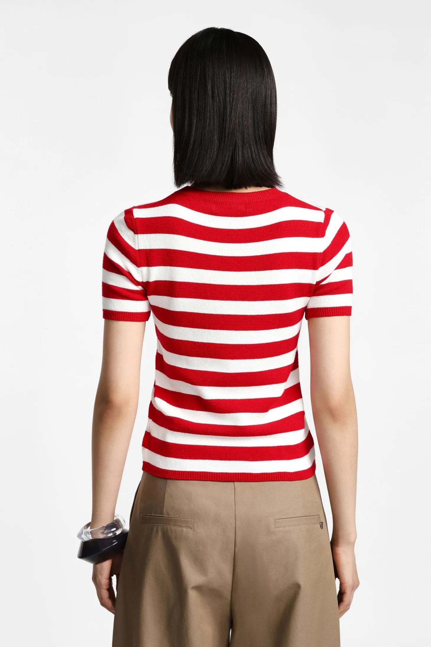 Maglia a righe maniche corte