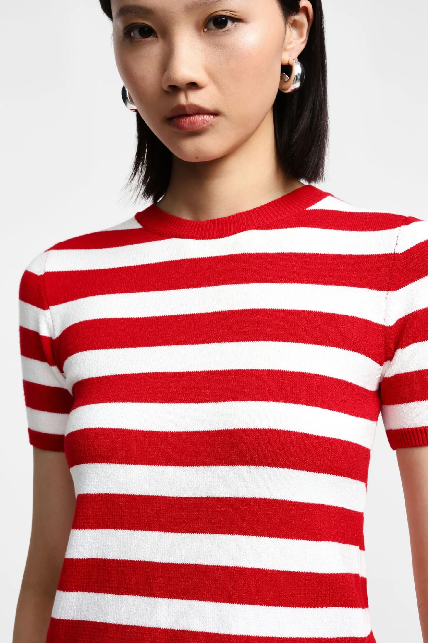 Maglia a righe maniche corte