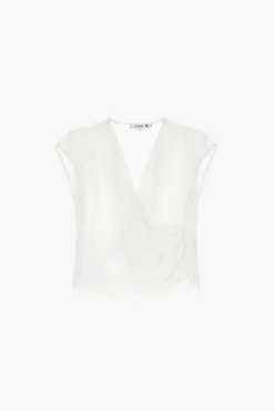 Maglia con scollo a v drappeggiato