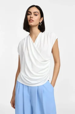 Maglia con scollo a v drappeggiato