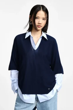 Maglia monocolour con scollo a V