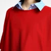 Maglia oversize monocolour con maniche corte risvoltate