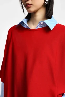 Maglia oversize monocolour con maniche corte risvoltate