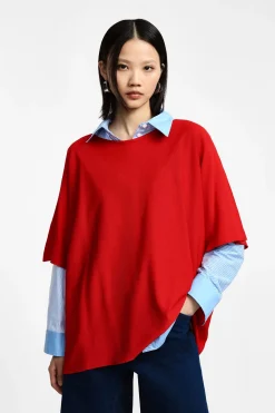 Maglia oversize monocolour con maniche corte risvoltate