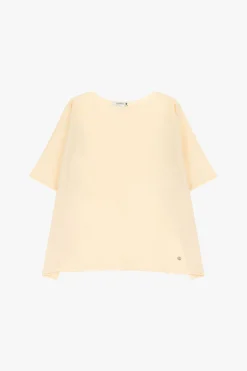 Maglia oversize monocolour con maniche corte risvoltate