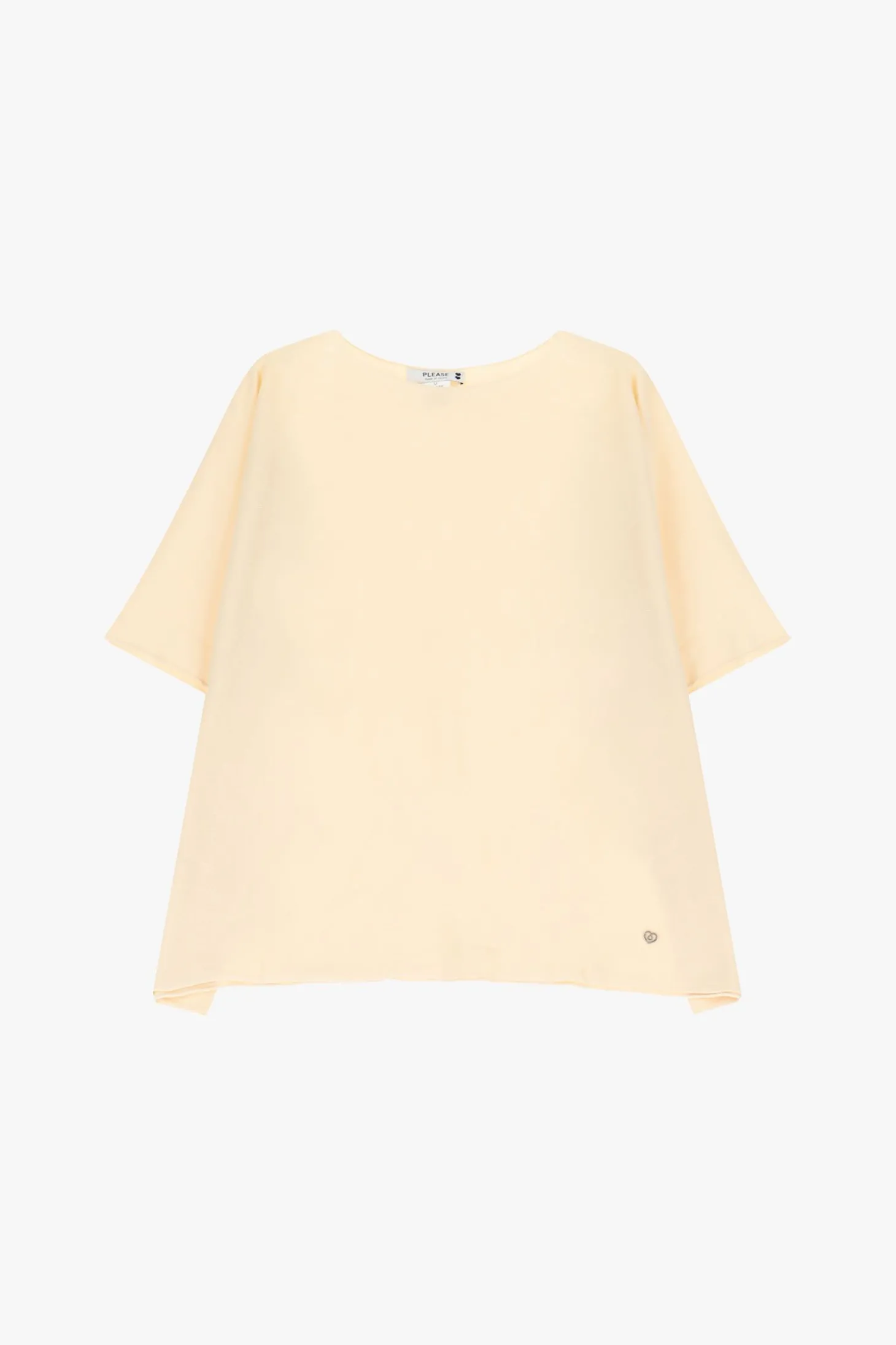 Maglia oversize monocolour con maniche corte risvoltate