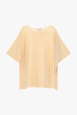 Maglia oversize monocolour con maniche corte risvoltate