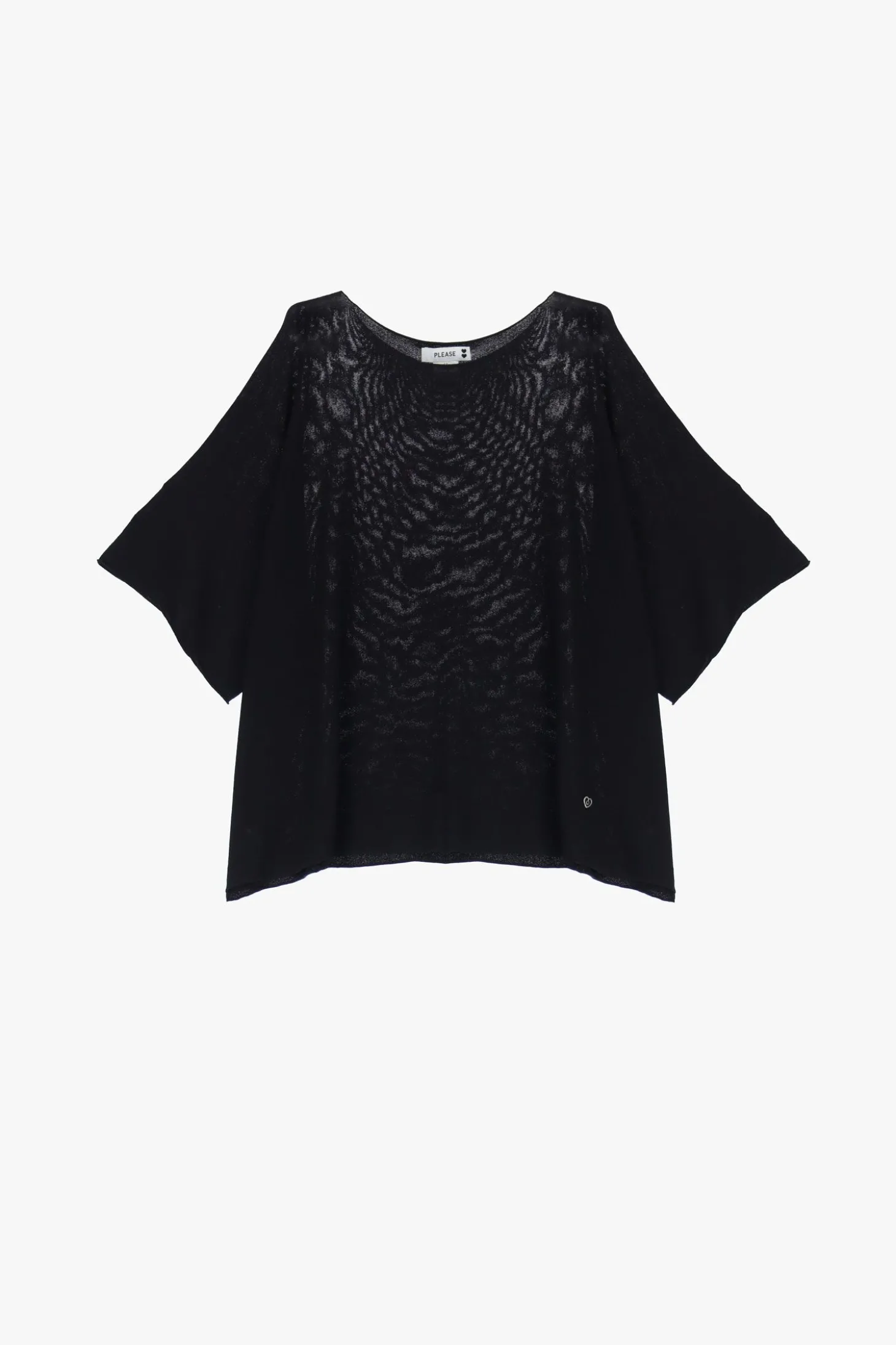 Maglia oversize monocolour con maniche corte risvoltate
