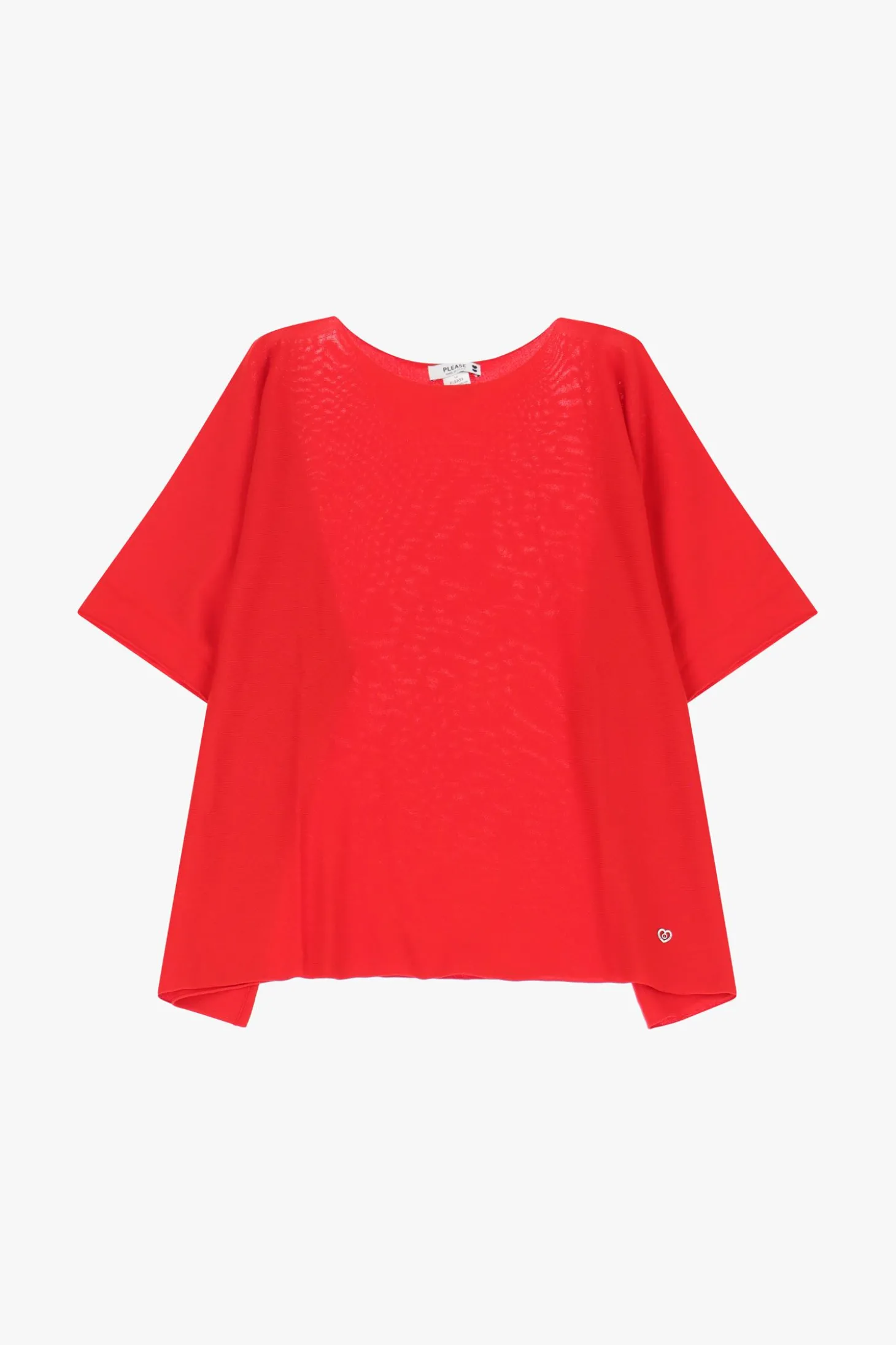 Maglia oversize monocolour con maniche corte risvoltate
