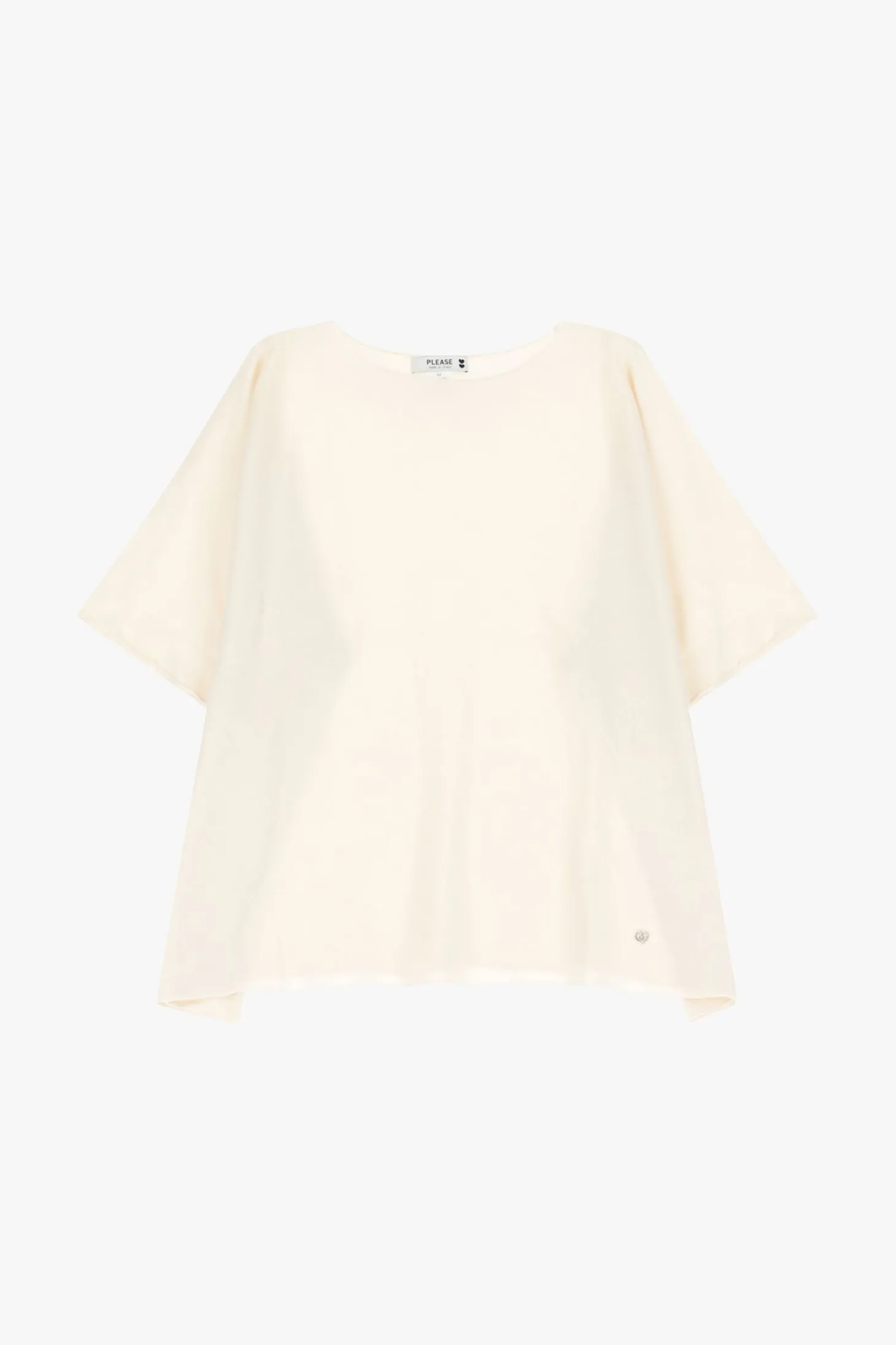 Maglia oversize monocolour con maniche corte risvoltate