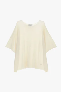 Maglia oversize monocolour con maniche corte risvoltate