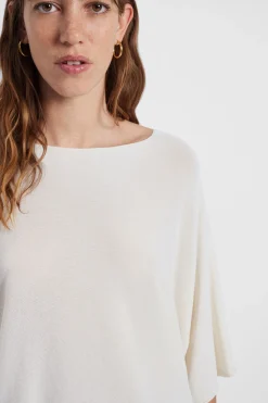 Maglia oversize monocolour con maniche corte risvoltate