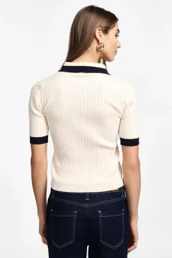 Maglione a polo maniche corte