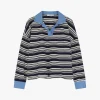 Maglione a righe collo polo