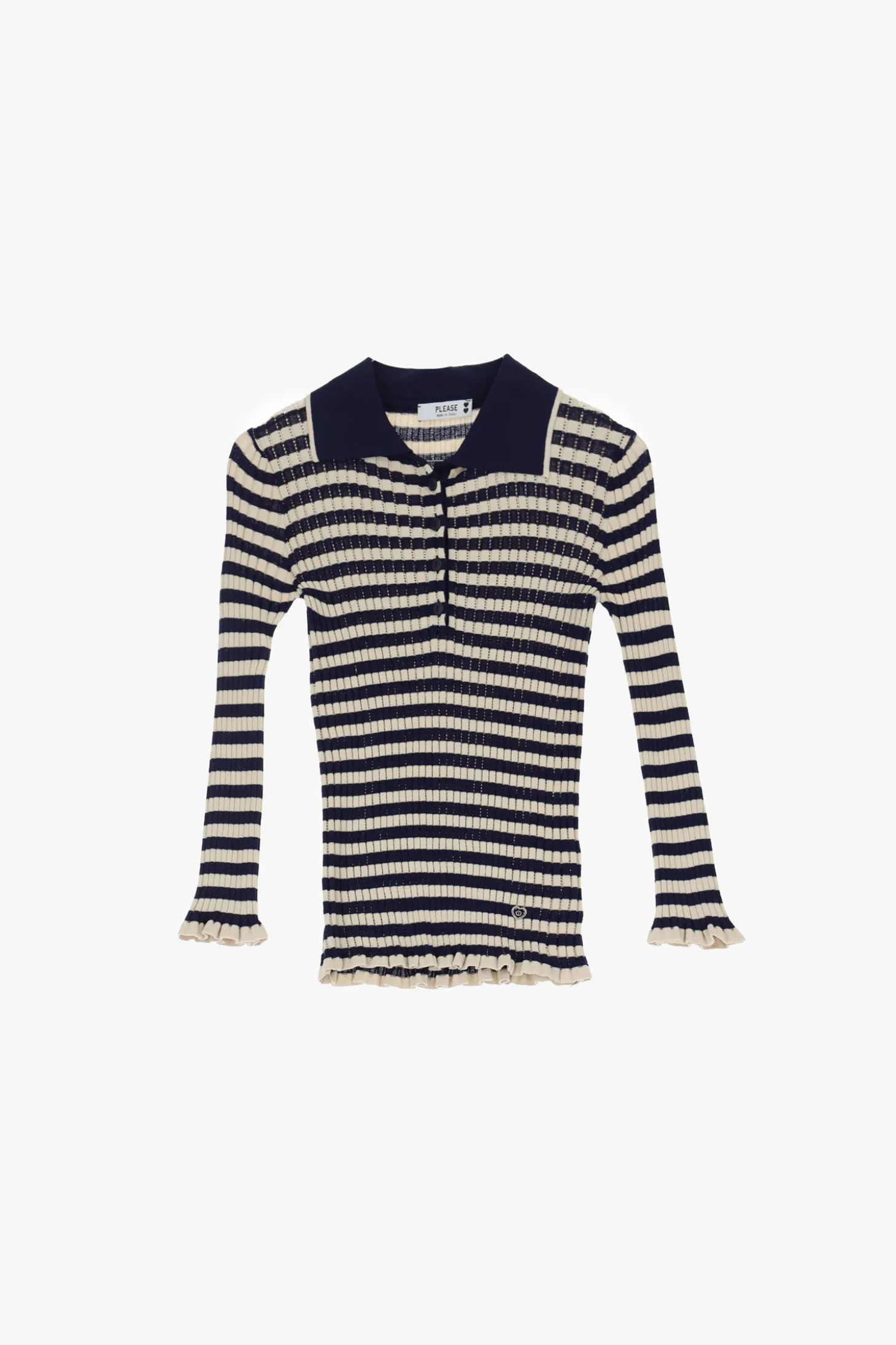 Maglione a righe con colletto