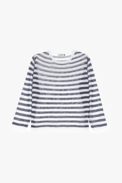 Maglione a righe con maniche lunghe