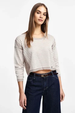 Maglione a righe con maniche lunghe
