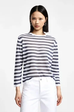 Maglione a righe con maniche lunghe