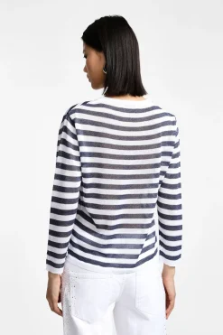 Maglione a righe con maniche lunghe