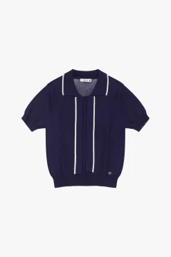 Maglione con colletto e righe