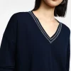 Maglione con scollo a v profilato