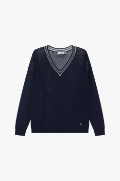 Maglione con scollo a v profilato