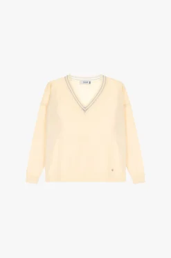 Maglione con scollo a v profilato
