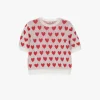 Maglione cuori maniche corte girocollo