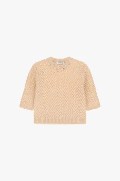 Maglione intrecciato maniche al gomito