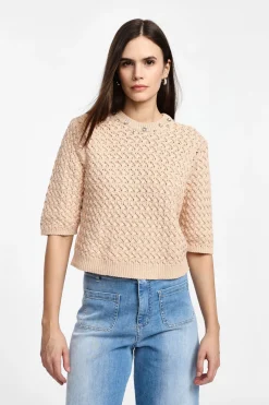 Maglione intrecciato maniche al gomito