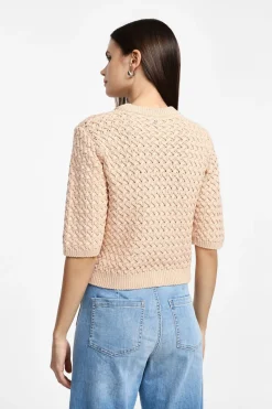 Maglione intrecciato maniche al gomito