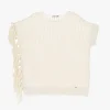Maglione traforato senza maniche con frange