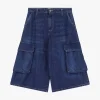 Pantaloncini a ginocchio in denim con tasche