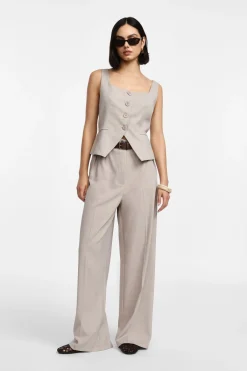 Pantaloni a gamba ampia con cintura