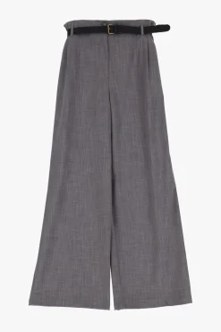 Pantaloni a gamba ampia con cintura
