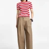 Pantaloni a gamba larga e vita media con pinces