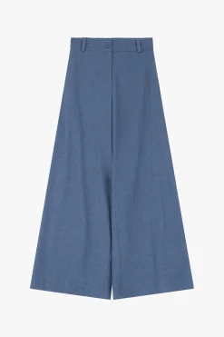 Pantaloni a gamba larga effetto denim
