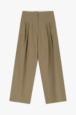 Pantaloni a gamba larga e vita media con pinces