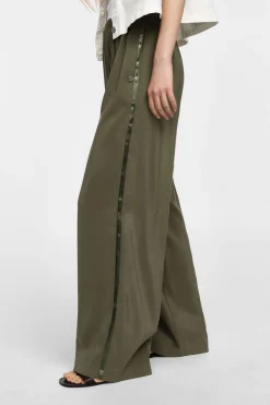 Pantaloni a gamba larga tinta unita
