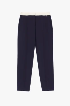 Pantaloni a sigaretta con righe a contrasto